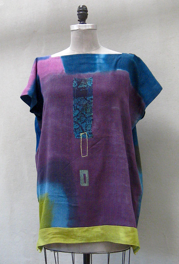 Cecille's Plum Silk Gauze Colorblock Top