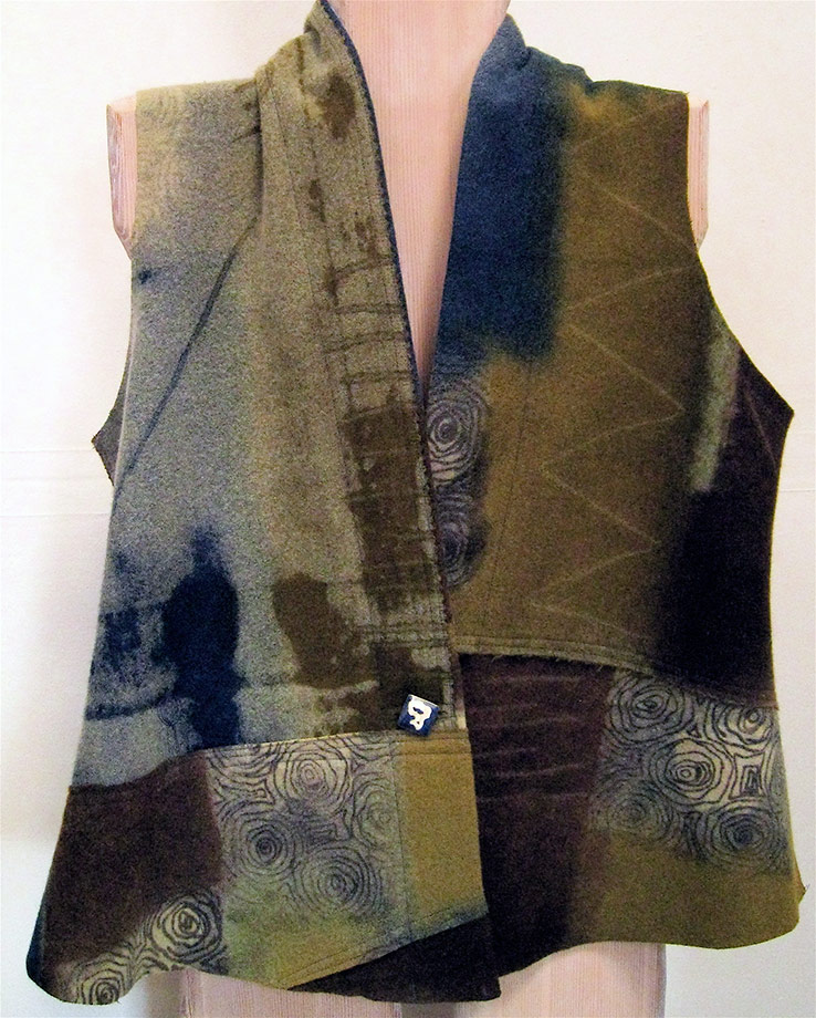 Olive Wool Patch Vest