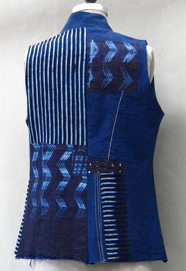 Indigo Cotton Vest - Back