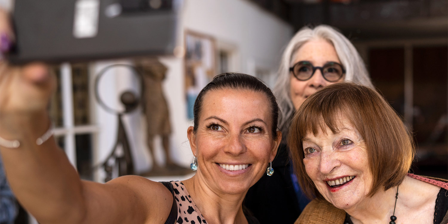 Holly B with Celeste in her Sausalito, CA studio